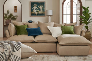 Malibu Medium Corner Sofa in Pumice House Basket Weave