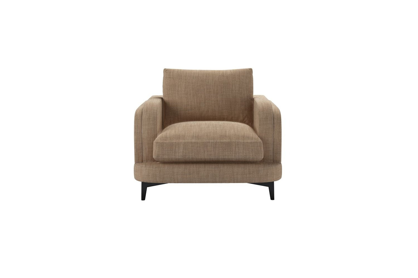 Boston Curved Arm Armchair in Pumice House Basket Weave