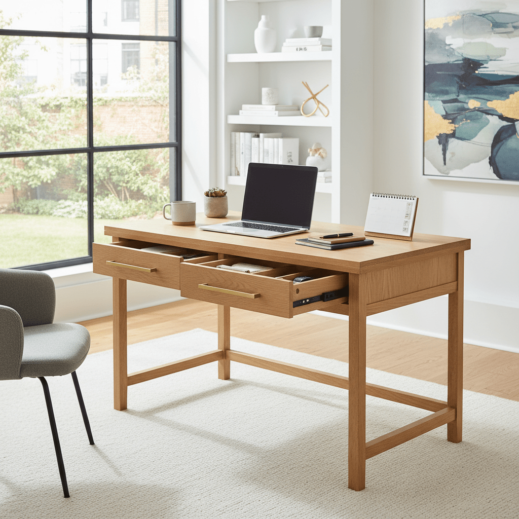 The 2-Drawer Writing Desk: Your Smart Solution for an Organized & Productive Space - Sleek Furniture