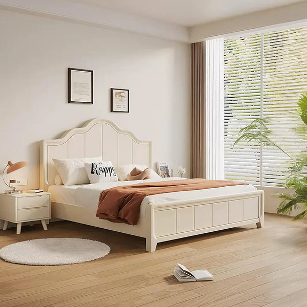 Agnes King & Super King Size Bed with Drawer Storage – Cream, Contemporary Modern Design, Wooden Frame, Easy Assembly - My Store