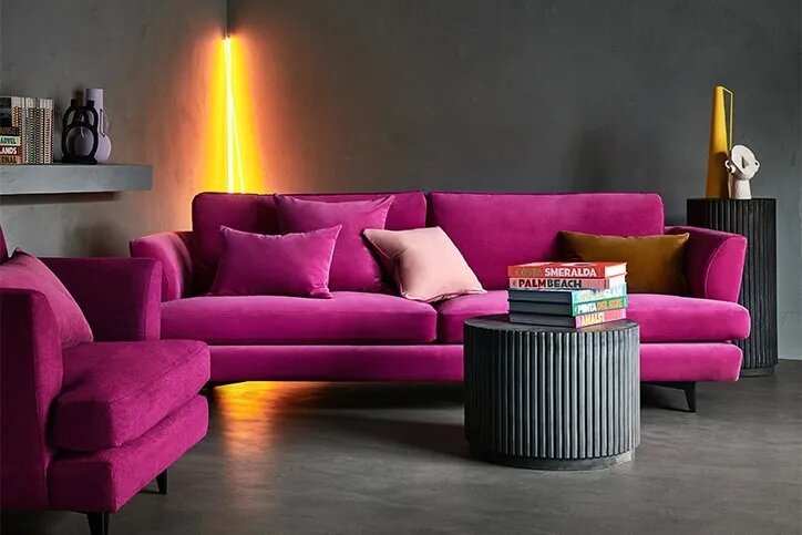 Lars Sofa Scandinavian design with retro style and feather topped cushions