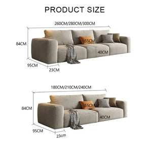 Lionel Two Seater Sofa – Linen Upholstery, Light Grey (180cm) – Contemporary Modern Design, No Assembly Required - My Store