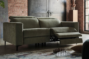 Ezra 2 Seat Recliner Sofa in Pumice House Basket Weave