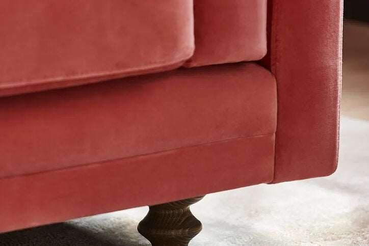 Marco Chaise Sofa in Portland Blue Fabric with contemporary minimalist design and L-shape chaise lounge