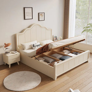 Agnes King & Super King Size Bed with Drawer Storage – Cream, Contemporary Modern Design, Wooden Frame, Easy Assembly - My Store
