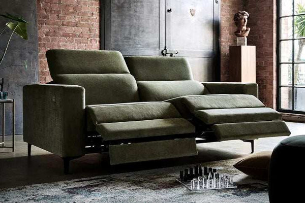 Ezra 2 Seat Recliner Sofa in Pumice House Basket Weave - My Store