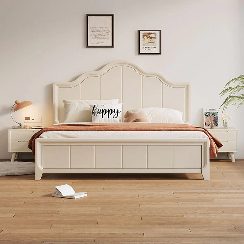Agnes King & Super King Size Bed with Drawer Storage – Cream, Contemporary Modern Design, Wooden Frame, Easy Assembly - My Store