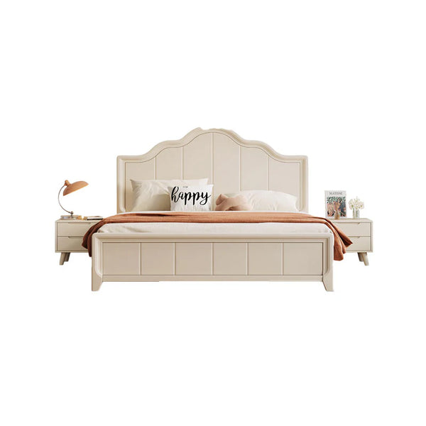 Agnes King & Super King Size Bed with Drawer Storage – Cream, Contemporary Modern Design, Wooden Frame, Easy Assembly - My Store