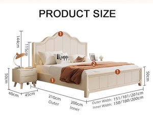 Agnes King & Super King Size Bed with Drawer Storage – Cream, Contemporary Modern Design, Wooden Frame, Easy Assembly - My Store