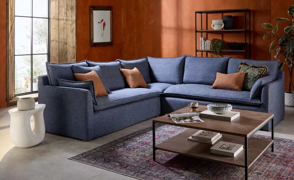Anders Medium Corner Sofa in Pumice House Basket Weave - My Store