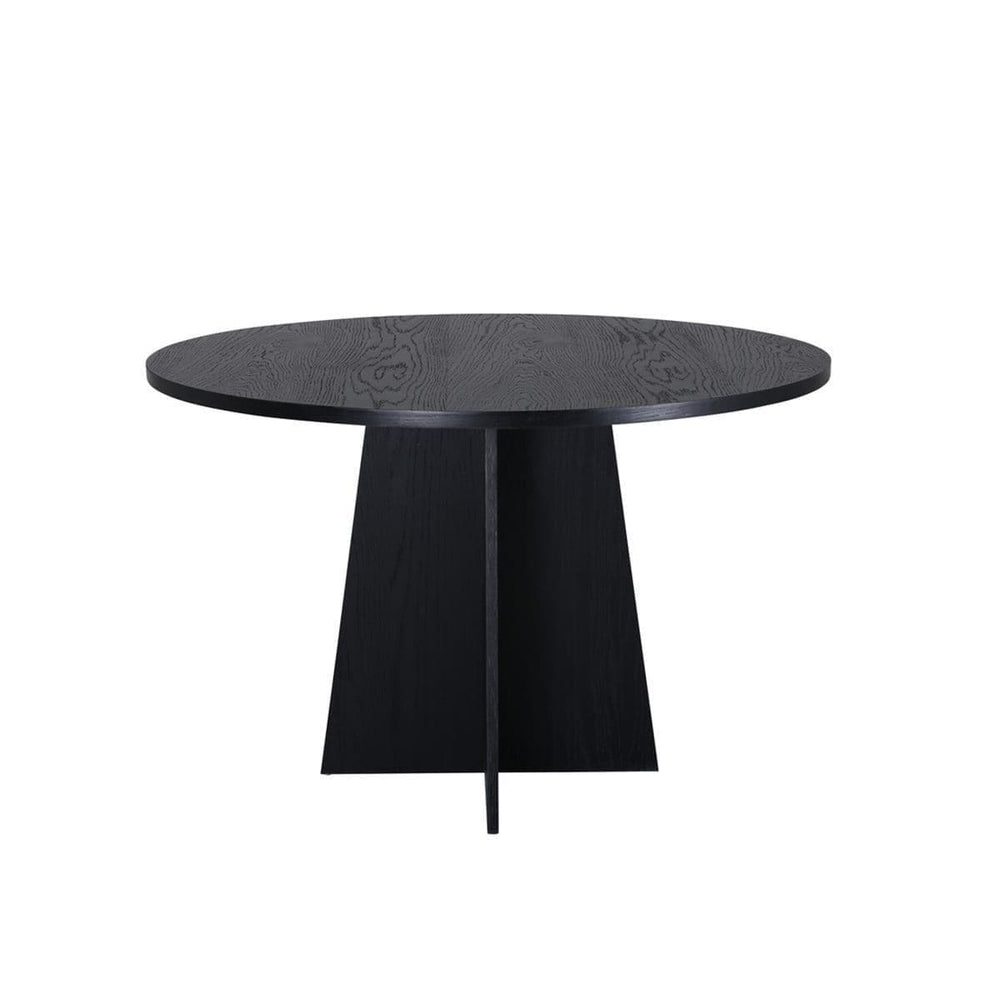Mmilo Bootcut Round Dining Table 110cm – Black MDF Veneer Top, Modern Family-Friendly Design