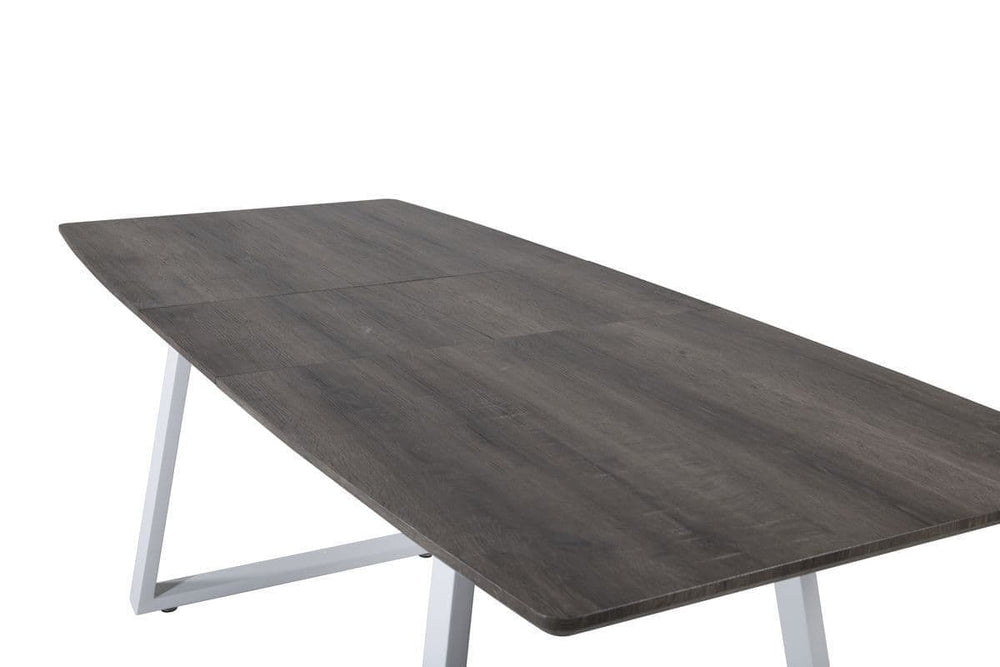 Inca Extendable Dining Table 160–200cm – Grey | Modern Rectangular MDF Top with White Metal Frame | Stylish & Space-Saving Design by Mmilo