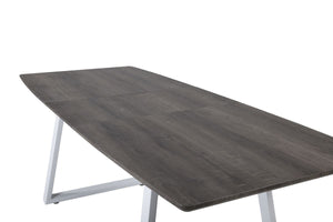Inca Extendable Dining Table 160–200cm – Grey | Modern Rectangular MDF Top with White Metal Frame | Stylish & Space-Saving Design by Mmilo