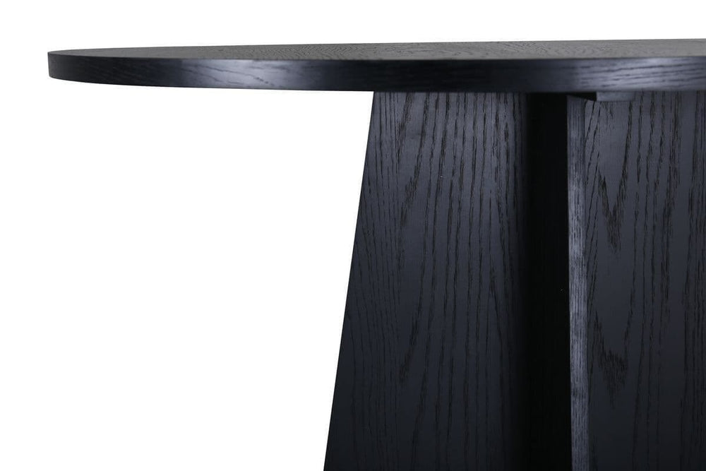 Mmilo Bootcut Round Dining Table 110cm – Black MDF Veneer Top, Modern Family-Friendly Design