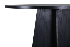 Mmilo Bootcut Round Dining Table 110cm – Black MDF Veneer Top, Modern Family-Friendly Design