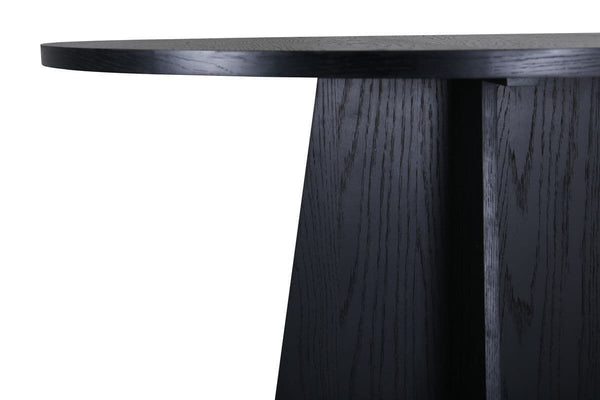 Mmilo Bootcut Round Dining Table 110cm – Black MDF Veneer Top, Modern Family-Friendly Design