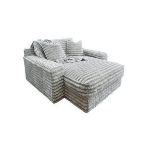 Echeverría Corduroy Bean Bag Sofa – Convertible Day Bed Chaise & Armchair, Modern Plush Lounge Seating for Living Room & Bedroom, Light Grey