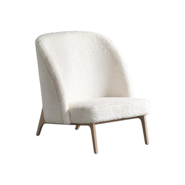 Teddy Boucle Armchair, Contemporary Accent Chair with Wooden Frame – Soft Upholstered Lounge Chair for Living Room, Bedroom & Reading Corner (Green / White) - My Store