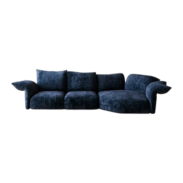 Cove Petal Modular Three Seater Sofa – Contemporary Free-Form Chenille Sofa with High-Density Sponge Cushions | Modern Living Room Seating in Cream, Pink & Blue