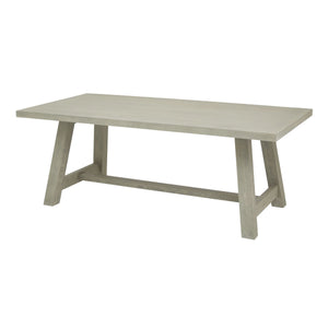 Saltaire Collection Rectangular Dining Table Handmade Grey Pine Dining Table with Contemporary Curved Design, 200cm