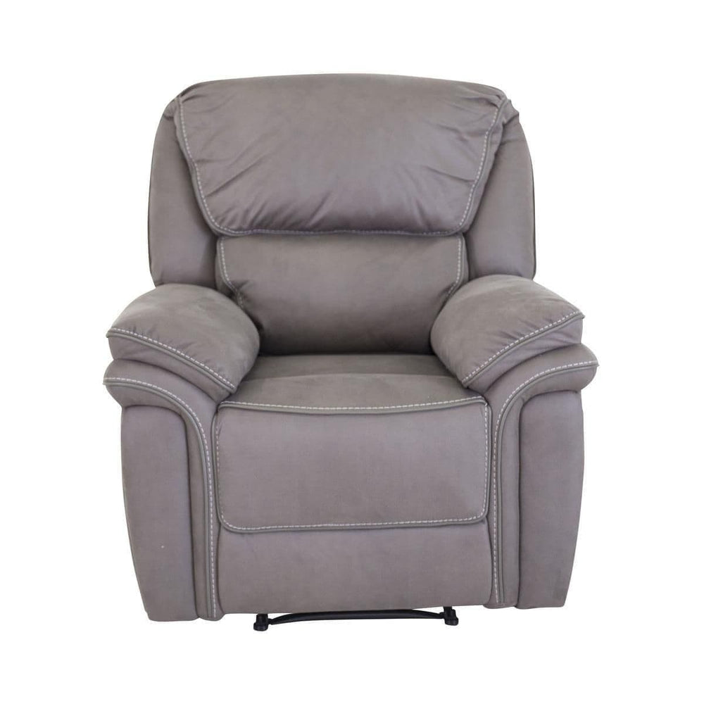Saranda Grey Recliner Armchair | Microfiber Upholstery, Adjustable Back & Footrest
