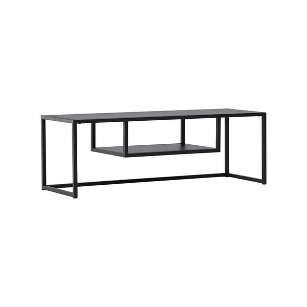 Riverside TV Stand, Black Steel – Modern Minimalist Media Console by Mmilo