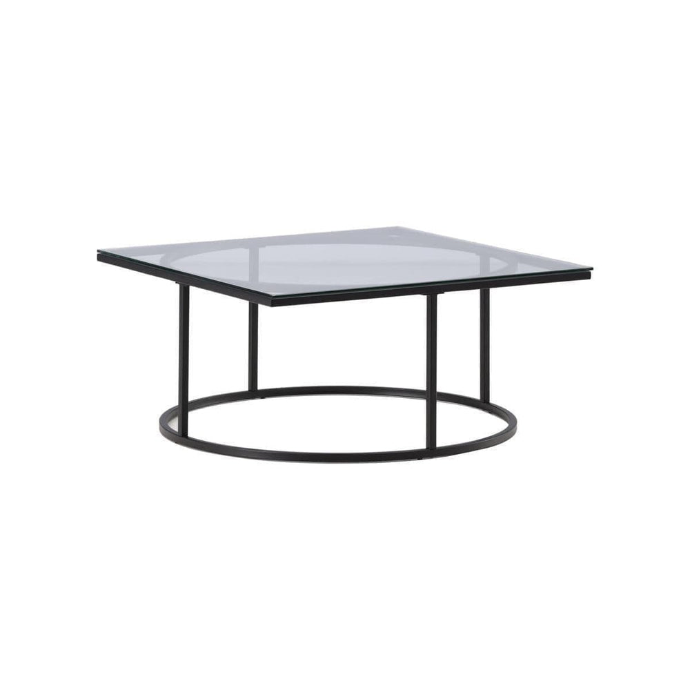 Skanör Sofa Table, Black – Modern Glass & Steel Coffee Table by Mmilo