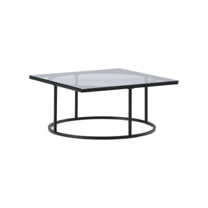 Skanör Sofa Table, Black – Modern Glass & Steel Coffee Table by Mmilo