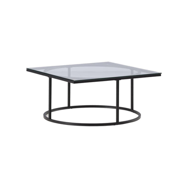 Skanör Sofa Table, Black – Modern Glass & Steel Coffee Table by Mmilo