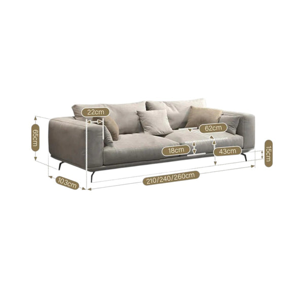 NR23 Two/Three Seater Sofa – Modern Leathaire Upholstered Sofa Set, Contemporary Design, Comfortable Living Room Couch (Greige Colour No.15)