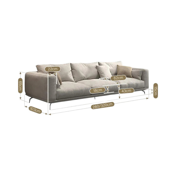 NR23 Two/Three Seater Sofa – Modern Leathaire Upholstered Sofa Set, Contemporary Design, Comfortable Living Room Couch (Greige Colour No.15)