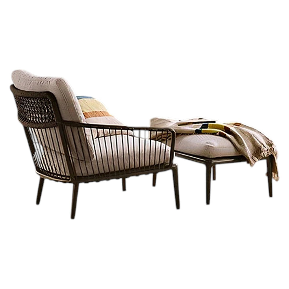 Orpheus Outdoor Rattan Lounge Chair Set – Modern Patio Chaise Lounge with Aluminium Frame, Waterproof Cushions, Garden Seating Set for Outdoor Living (Black/Grey) - My Store