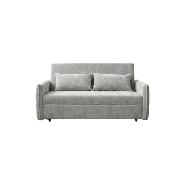Camden Two Seater Sofa Bed with Storage, Pull Out Double Sofa Bed, Chenille Upholstered Convertible Sofa for Living Room & Guest Room, Light Grey