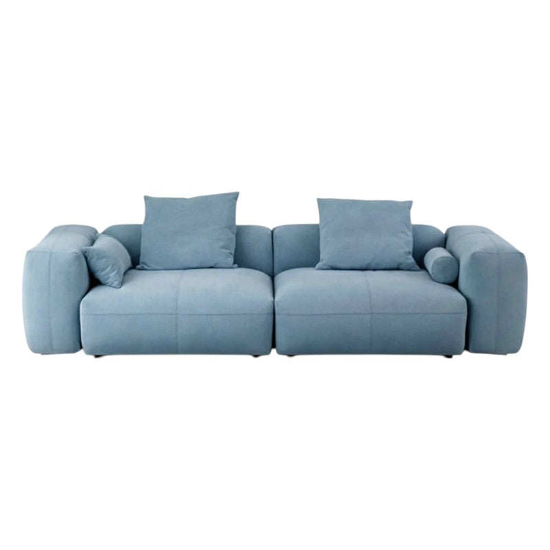 Gagnon Modular Sofa – Contemporary Leathaire Two Seater Sofa in Light Blue / Greyish Blue / White – Modern Comfortable Modular Couch for Living Room - My Store