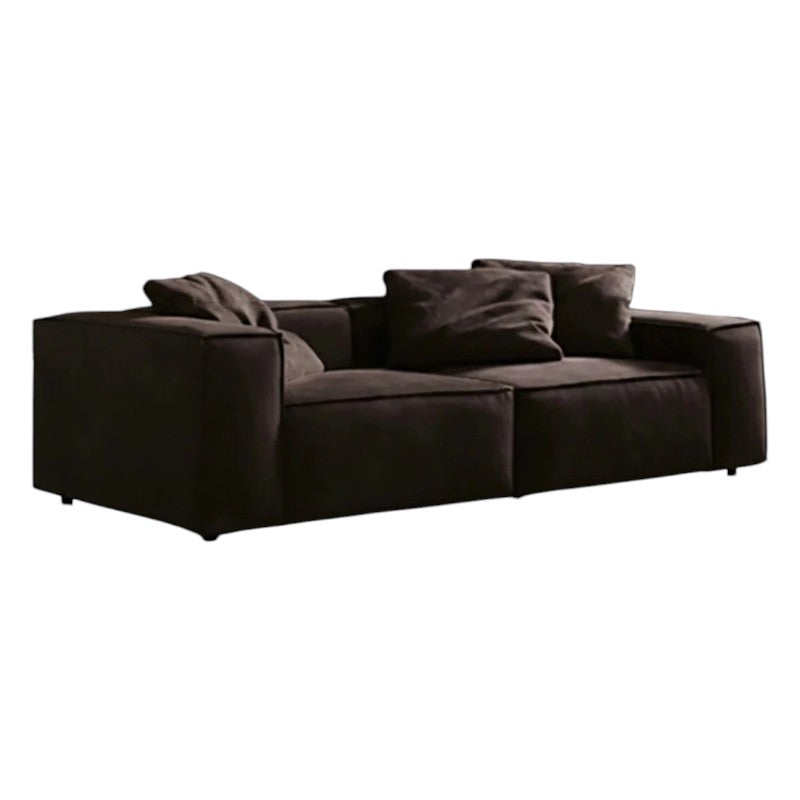 Hee Nordic Suede Sofa – Modern Two & Three Seater & Corner Sofa Set, Contemporary Living Room Couch with High-Density Sponge Cushioning, Brown Finish, Minimalist Design - My Store
