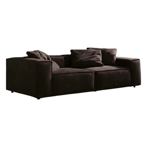 Hee Nordic Suede Sofa – Modern Two & Three Seater & Corner Sofa Set, Contemporary Living Room Couch with High-Density Sponge Cushioning, Brown Finish, Minimalist Design - My Store