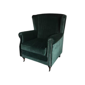 Mid-Century L9 Armchair – Loft Style Accent Lounge Chair with Solid Wood Frame, Premium Leather Upholstery, Modern Living Room Seating (Green, Brown, Blue, Red, Yellow)
