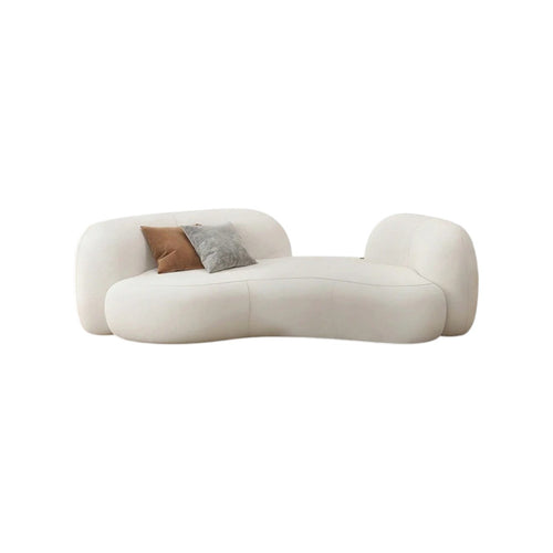 Elara Modern Curved 2 Seater Bouclé Sofa – Contemporary Upholstered Lounge Couch, Soft Plush Seating, Elegant Curved Design Sofa for Living Room & Office - My Store