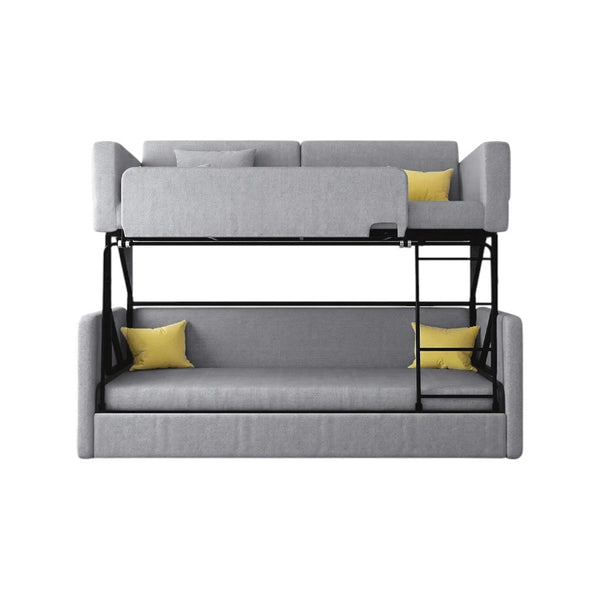 SB142 Two Seater Sofa Bed | Made-to-Order Modern Convertible Sofa Bed for Living Room & Guest Room | Linen Upholstered Steel Frame High Density Sponge Sleeper Sofa (SB142)