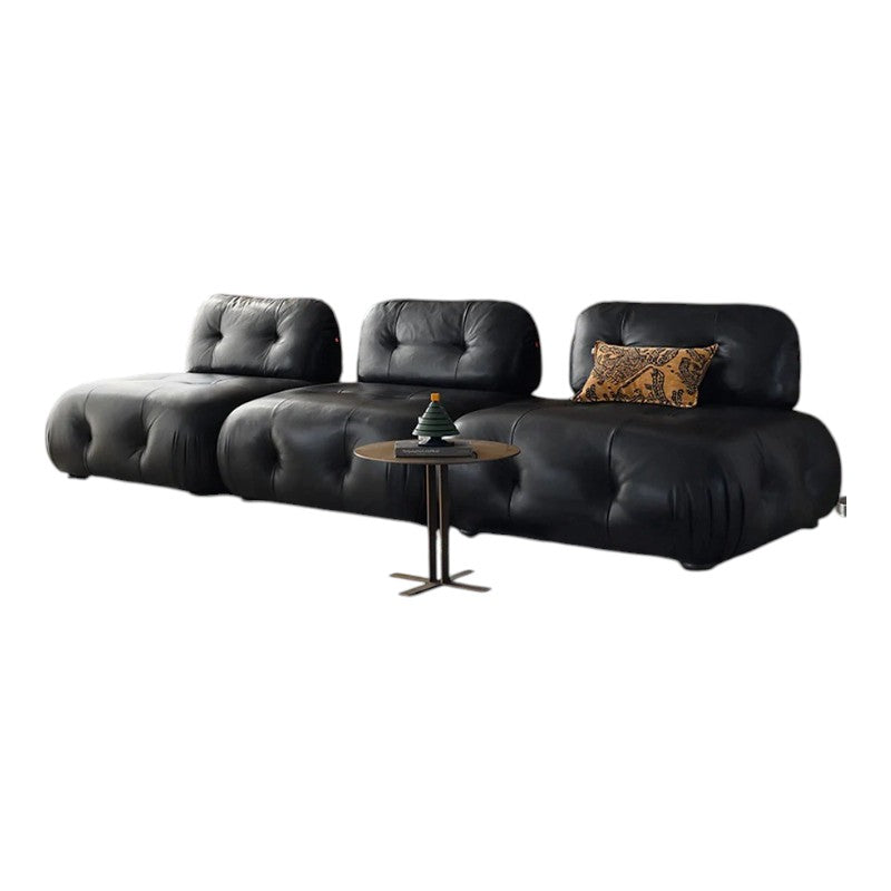 Timmons 3 Seater PU Leather Sofa – Modern Contemporary Couch with Durable Upholstery, Comfortable Living Room Seating in Brown or Black - My Store
