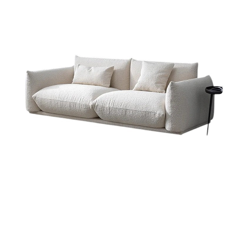 Isabella Modern 2 Seater Sofa – Bouclé or Velvet Upholstery, Contemporary Living Room Couch in Off White & Blue, Fully Assembled - My Store