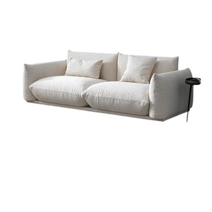 Isabella Modern 2 Seater Sofa – Bouclé or Velvet Upholstery, Contemporary Living Room Couch in Off White & Blue, Fully Assembled - My Store