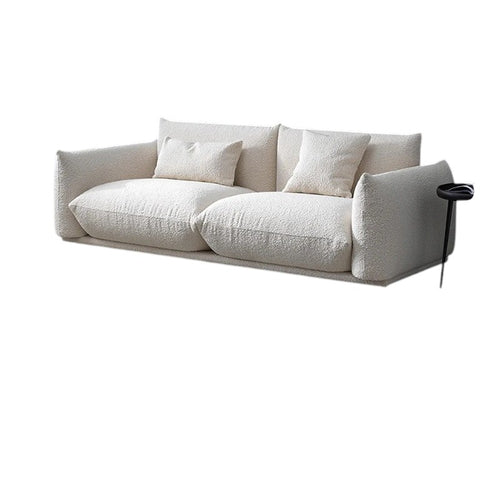 Isabella Modern 2 Seater Sofa – Bouclé or Velvet Upholstery, Contemporary Living Room Couch in Off White & Blue, Fully Assembled - My Store