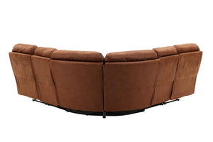 Saranda Recliner Corner Sofa, Brown – Luxurious Microfiber L-Shaped Sofa with Electric Recliner Function, High Comfort & Spacious Design for Modern Living Rooms