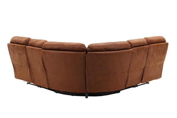Saranda Recliner Corner Sofa, Brown – Luxurious Microfiber L-Shaped Sofa with Electric Recliner Function, High Comfort & Spacious Design for Modern Living Rooms