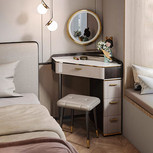 Amigo Small Corner Dressing Table with LED Mirror