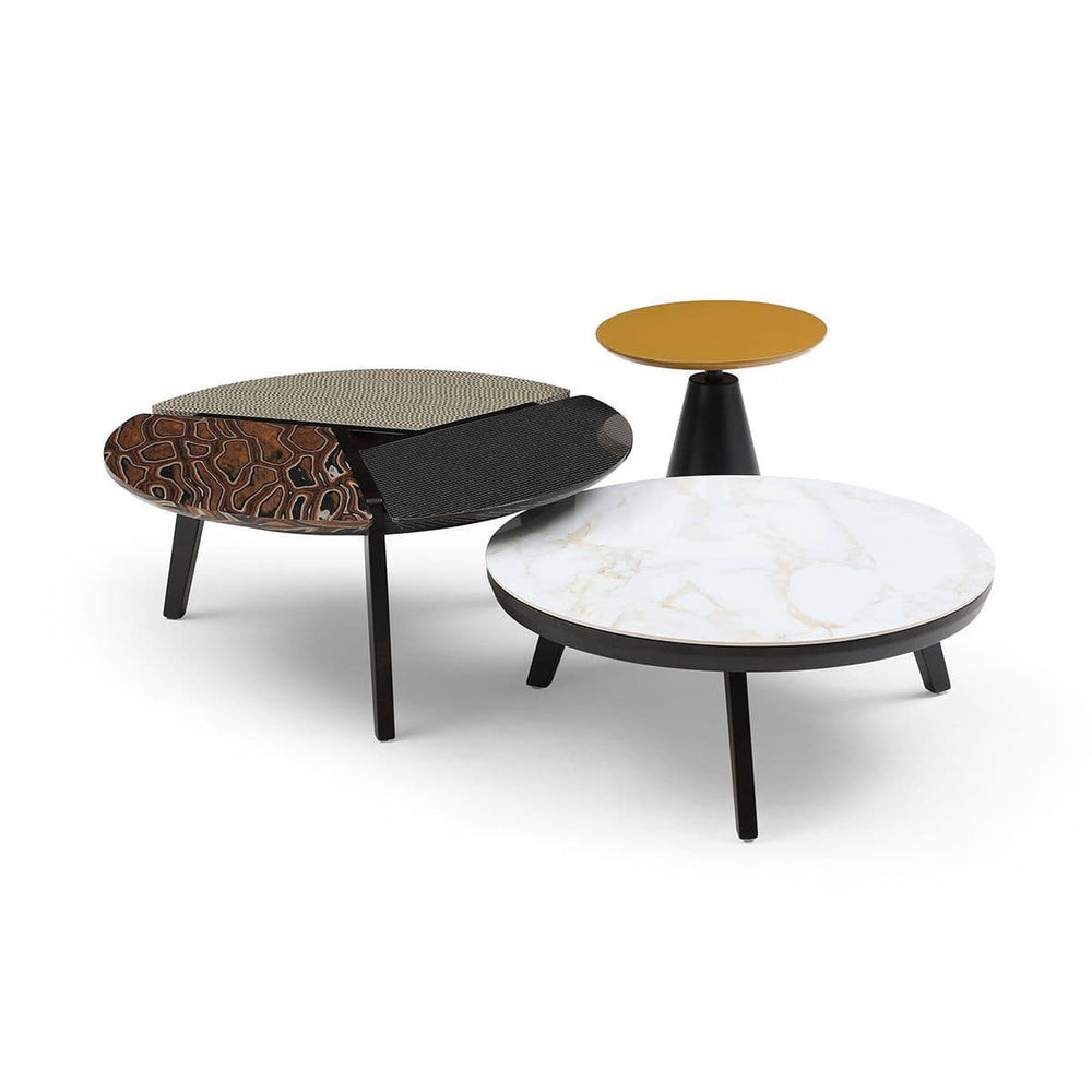Romeo Coffee Table Set of 3 | Modern Sintered Stone Tables with Metal Legs