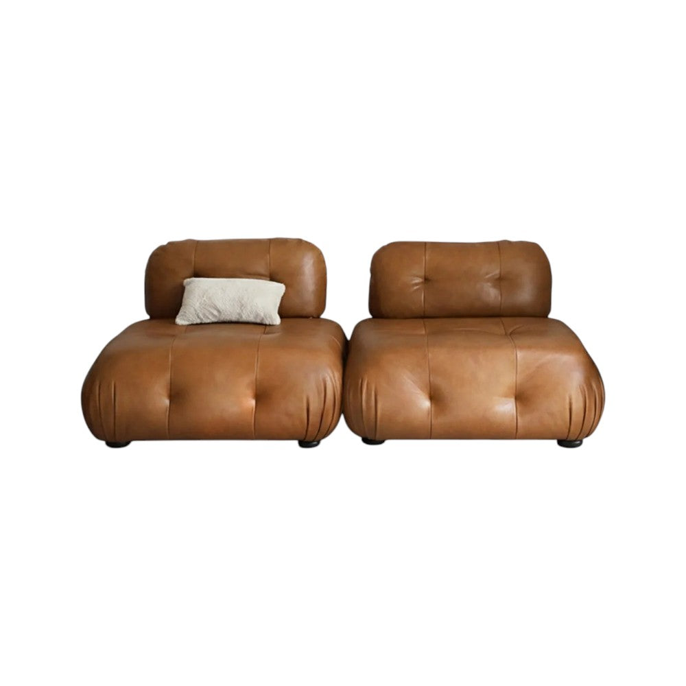 Timmons 2 Seater PU Leather Sofa – Contemporary Modern Loveseat Couch with Durable Upholstery for Living Room, Brown or Black