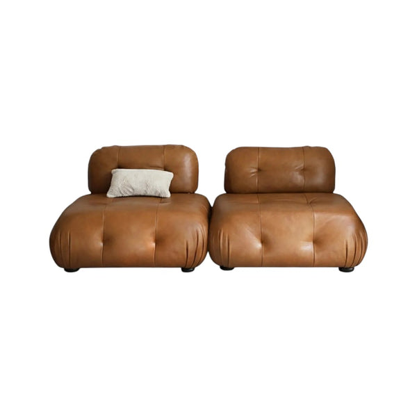 Timmons 2 Seater PU Leather Sofa – Contemporary Modern Loveseat Couch with Durable Upholstery for Living Room, Brown or Black