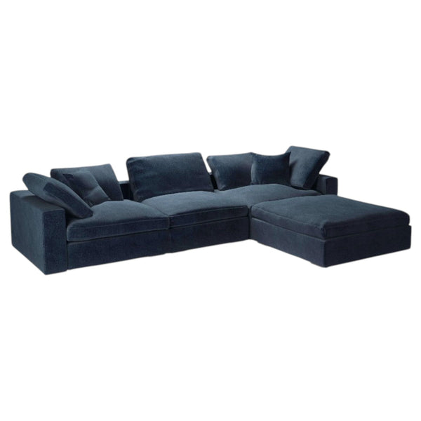 Long Island Modular Sofa set in large living room with customizable configuration and feather cushions